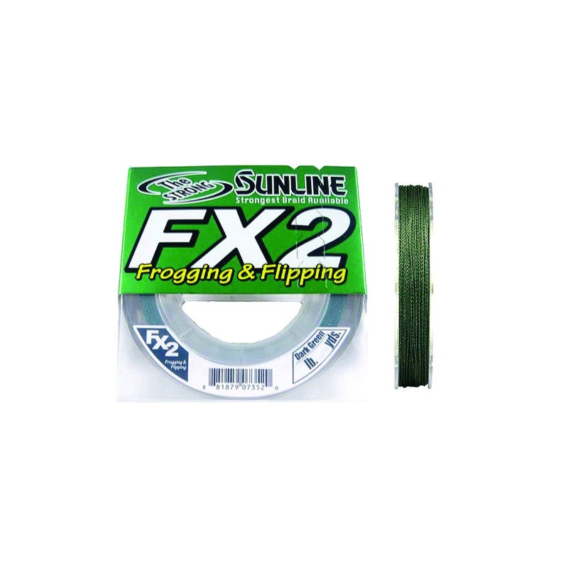 خط صيد مجدول Sunline FX (أخضر داكن، 50 رطل/300 ياردة)